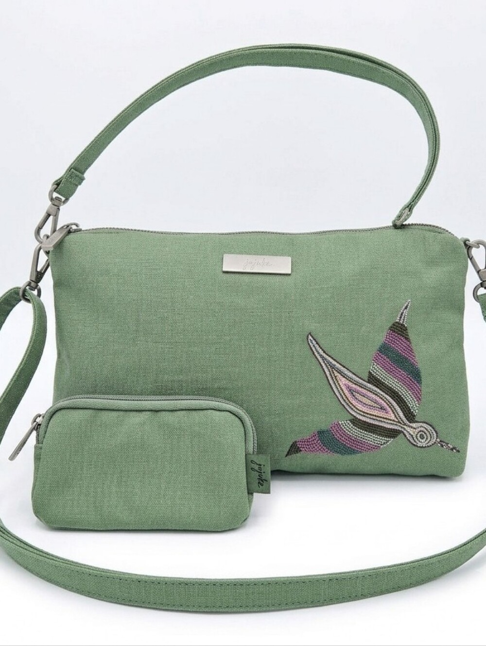 Ju-Ju-Be x Roots Studio Be Quick Crossbody & Coin Pouch Set - Embroidered Jade
